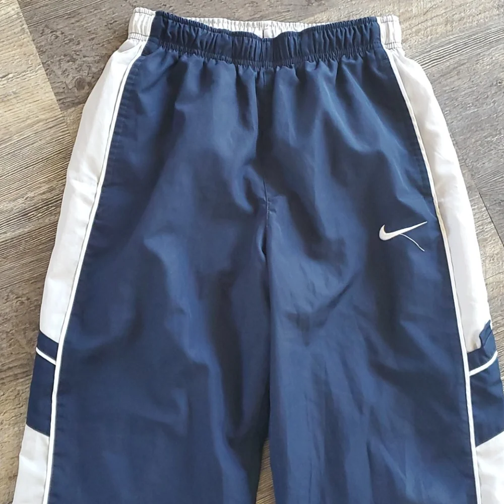 Nike fleece lining pants embroidered logo blue size L